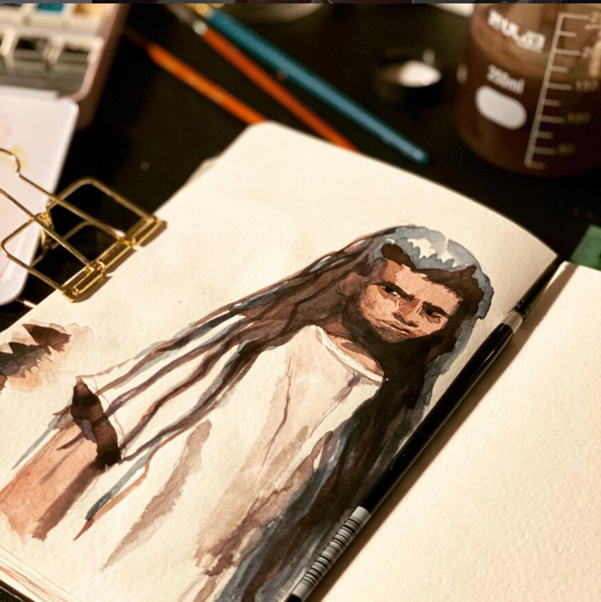 Grid of process photos and sketches